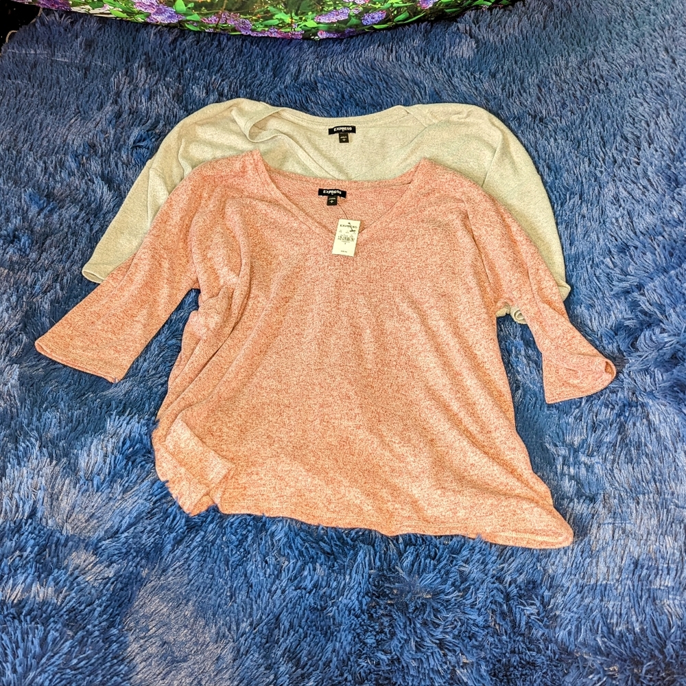 2 Short Sleeve V Neck Shirts